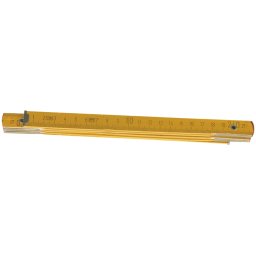 Metru de tamplarie pliabil din lemn, 1 m, galben, pentru masuratori precise