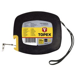 Ruleta cu banda din otel Topex, pentru masuratori menajere, 20 m