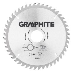 Disc circular Graphite pentru lemn 160 x 30 mm, 48 dinti, vidia