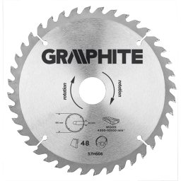 Disc circular cu carbura pentru lemn Graphite 190 x 30 mm, 48 dinti