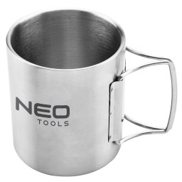 Cana camping din inox 320 ml cu perete dublu si manere pliabile
