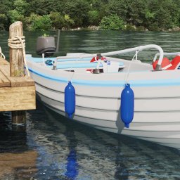 Fendere pentru Barca 2 buc. Ø 11 x 40 cm albastru PVC GartenMobel Dekor