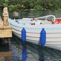 Fendere pentru Barca 2 buc. Ø 14 x 50 cm albastru PVC GartenMobel Dekor