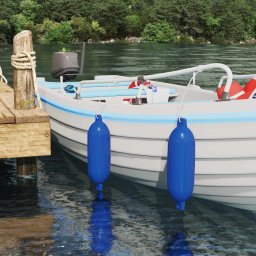 Fendere pentru Barca 2 buc. Ø 16 x 58 cm albastru PVC GartenMobel Dekor