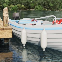Fendere pentru Barca 2 buc. Ø 16 x 58 cm Alb PVC GartenMobel Dekor