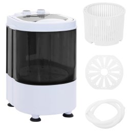 Masina de spalat mini cu un singur tub 2,6 kg Negru si Alb GartenMobel Dekor