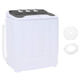 Masina de spalat mini cu doua cuve 3,6 kg Negru si Alb GartenMobel Dekor