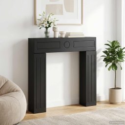 Cadru pentru semineu Negru 102 x 18 x 100,5 cm Lemn prelucrat GartenMobel Dekor
