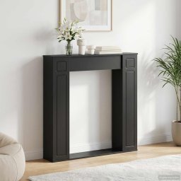 Cadru pentru semineu Negru 100 x 20 x 100 cm Lemn prelucrat GartenMobel Dekor