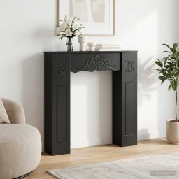Cadru pentru semineu Negru 102 x 20 x 102 cm Lemn prelucrat GartenMobel Dekor