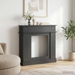 Cadru pentru semineu Negru 102 x 26 x 100 cm Lemn prelucrat GartenMobel Dekor