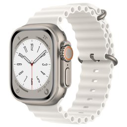 Curea pentru Apple Watch 1/2/3/4/5/6/7/8/SE/SE 2 (38/40/41mm) - Techsuit Watchband (W038) - White