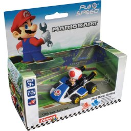 Carrera Mario Kart Pull&Back 15817319 - Masinuta de curse Toad, 5.2 cm
