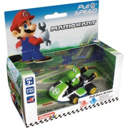 Carrera Mario Kart Pull&Back 15817318 - Masinuta de curse Yoshi, 5.2 cm
