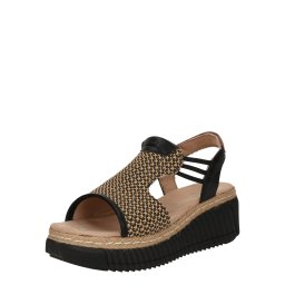TOM TAILOR Sandale nisipiu / negru