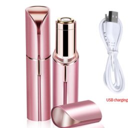 Aparat electric pentru epilare faciala, CRM, mini epilator portabil pentru puf facial, buza superioara si corp, roz