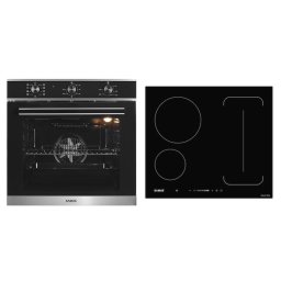Cuptor Pachet incorporabil Cuptor incorporabil SC628GX9, 75 L, 9 functii, Grill, 2800 W + Plita incorporabila cu inductie PSI-64BG9, 4 zone de gatit, Setari putere in 9 trepte, Timer, Sticla neagra