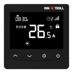 Termostat ambient Innotroll HT WIFI cu fir, LCD, negru mat, montaj in doza, 230V, programabil