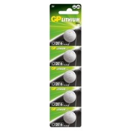 Set 2 x 5 Baterii Tip Buton Litiu GP, 3 V, 20 x 1.6 mm