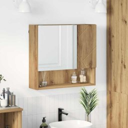Dulap cu oglinda stejar artizanal 59 x 17 x 55 cm Lemn compozit GartenMobel Dekor