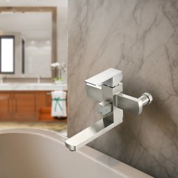 Baterie cada din inox SUS304 satinat, 2 functii, cartus ceramic 14 cm