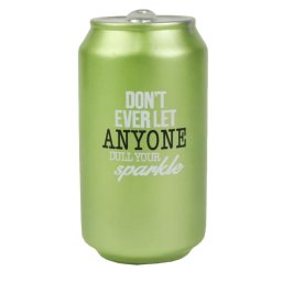 Pusculita decorativa Pufo din ceramica, Don't let anyone, 14 cm, verde