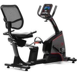 Bicicleta fitness orizontala, cu spatar, Recumbent R5814i HMS, Volanta 9 Kg, Greutate maxima 150 Kg, Rezistenta 32 niveluri, 19 programe prestabilite