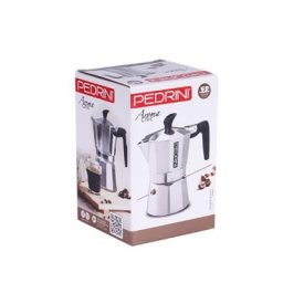 Cafetiera Moka Pedrini 9083-3 | 3 cesti, Aluminiu, Argintiu/Negru