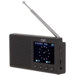 Radio Portabil Adler AD1198 | Ceas, AM/FM, Alarma, Negru