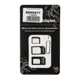 Adaptor SIM Lechpol GSM0517 | 3 in 1, Nano/Micro/Standard SIM