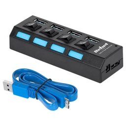 HUB USB Rebel KOM0940 | USB 3.0, 4 Porturi