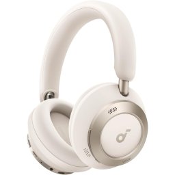 Casti Wireless Anker Soundcore Space One Pro A3062G21 | Over-Ear, ANC Adaptiv, Hi-Res, Bluetooth 5.3, 6 Microfoane, Alb