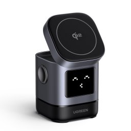 Incarcator Wireless Ugreen W709-45775 | Magnetic, 2in1, 15W, Gri