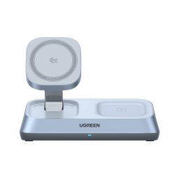 Incarcator Wireless Ugreen W711-55677 | Magnetic 3-in-1, MagSafe Qi2, 25W, Albastru