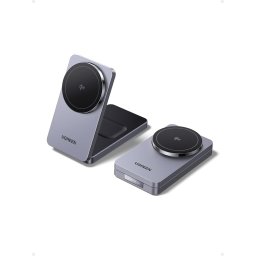 Incarcator Wireless Ugreen W706-45023 | 2-in-1, Qi2, USB-C, 15W, MagSafe, Gri