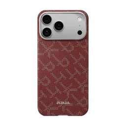 Husa Pitaka KI1702PTK | iPhone 17 Pro, Ultra-Slim, PitaTap, Monogram Gold/Red
