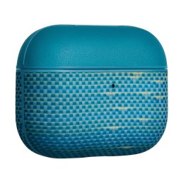 Carcasa Pitaka APM2505 | Airpods Pro 3, Fibra Aramida, Golden Glint Albastru