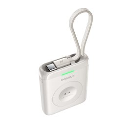 Baterie Externa Baseus EnerFill FW11 E0205302 | 1640mAh, Wireless Charger Apple Watch, 5W, USB-C Retractabil, Alb