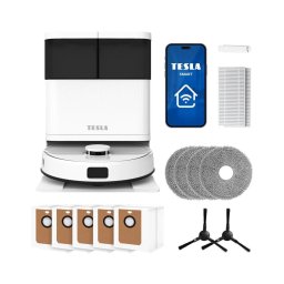TESLA Electronics RoboStar - Aspirator robot inteligent 3 în 1, 5200 mAh, Wi-Fi, alb