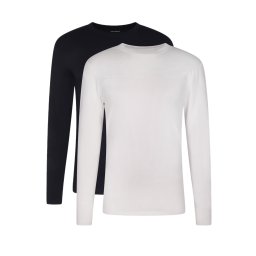 KARL LAGERFELD Bluză (Pack Of 2) Elongated Logo Ls A4M47003 998 black/white