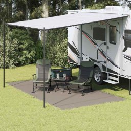 Covoare pentru Cort Manual Gri deschis 450 x 250 cm Polietilena GartenMobel Dekor