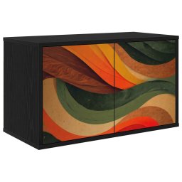 Sistem de TV montat pe perete BONN 69 x 33 x 40 cm Stejar Negru GartenMobel Dekor