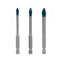 BOSCH Set 3 burghie HEX-9 EXPERT pentru placi ceramice, diametre 5/6/8 mm, lungime 90 mm