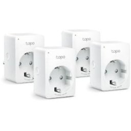 TP-Link MINI SMART WI-FI SOCKET TAPO P100 (4-PACK), Protocol: IEEE 802.11b/g/n, Bluetooth 4.2 (for onboarding only), 2.4 GHz, Android 4.4 or higher, iOS 9.0 or higher, AC 220-240 V~50/60 Hz 10 A, Maximum Load, 2300 W, 10 A.