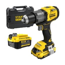 Stanley - SFMCD726MDT - Masina de gaurit si insurubat cu percutie cu 2 acumulatori, Li-Ion, 18 V, 2/4 Ah, 80 Nm, motor fara perii, led iluminare, valiza speciala
