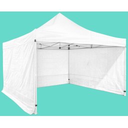 Cort pliabil 4×4 m – hexagonal din aluminiu, Alb