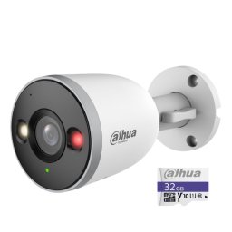 Camera de supraveghere WiFi Dahua + Card 32GB, F5D‑IL, 5MP, 2880×1620, WiFi 6, Smart Dual Light 30 m, Detecție AI persoane/vehicule, Microfon integrat, H.265