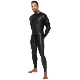 LateX Jumpsuit with Long Sleeves 2910454 Black XL