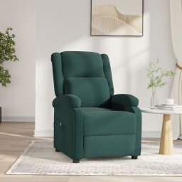 Fotoliu rabatabil electric, verde închis, catifea GartenMobel Dekor