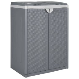 Cos de gunoi cu 2 usi, gri, 65x45x88 cm, PP GartenMobel Dekor